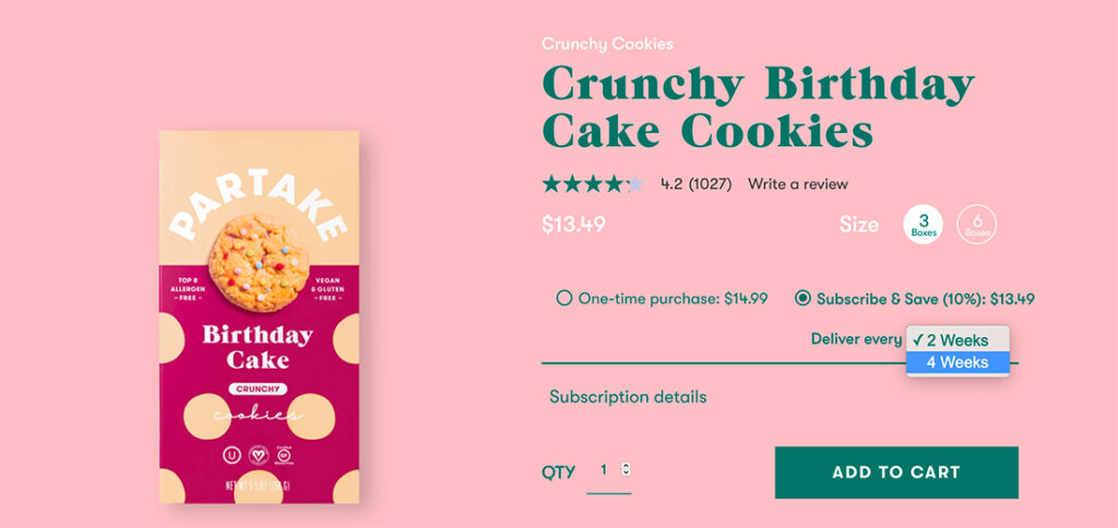 subscription cookie website example